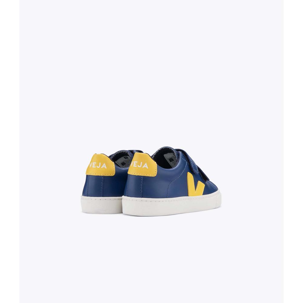 Αθλητικά Παπούτσια παιδικα Veja ESPLAR LEATHER Navy/Yellow | GR 813YXF